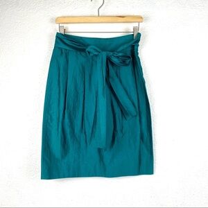 MOSCHINO NWT Silk Blend Teal Waist Tie Skirt size 8